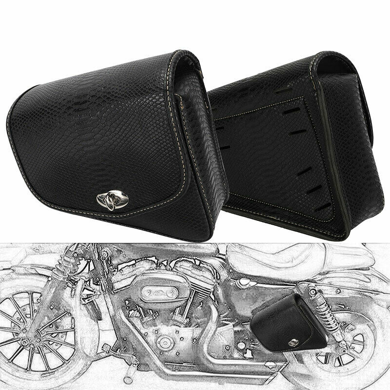 Motorcycle Gear Bag - รถจักรยานยนต์ PU หนังกระเป๋าด้านข้างถุงอานสําหรับ Harley Sportster XL883