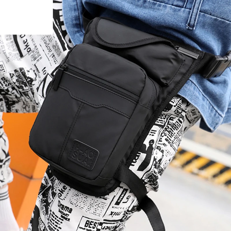 Motorcycle Gear Bag - ไนลอนคุณภาพสูงผู้ชายวางขากระเป๋า Fanny Pack รถจักรยานยนต์ขี่ Casual ไหล่