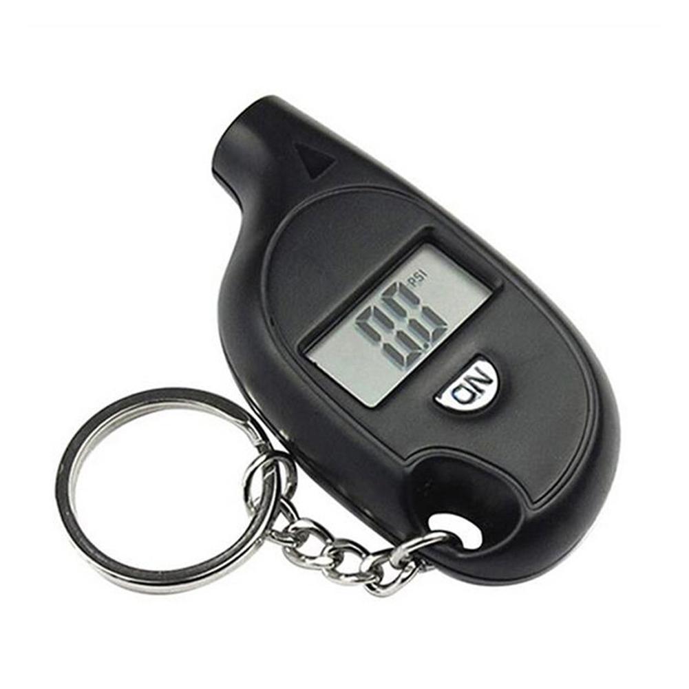 Tyre Pressure Gauge - เครื่องวัดลมยางดิจิตอลแบบพกพา รูปทรงพวงกุญแจ พร้อมจอ LCD สำหรับรถยนต์ รถจักรยานยนต์