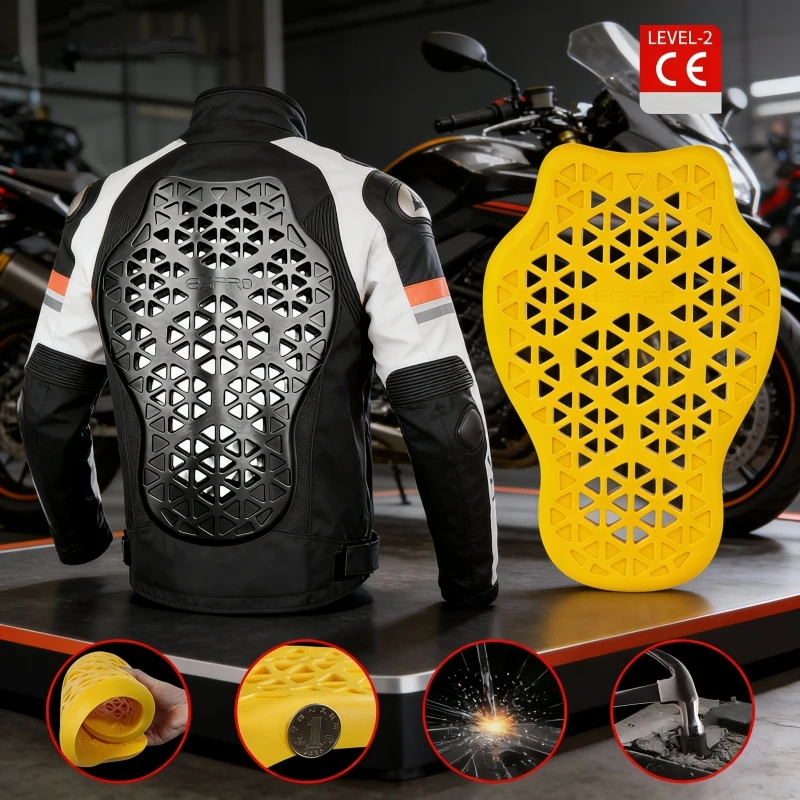 Motorcycle Gear For Woman - ชุดอุปกรณ์ป้องกันสำหรับรถจักรยานยนต์: แผ่นป้องกันหลัง ไหล่ ข้อศอก 5 ชิ้น;