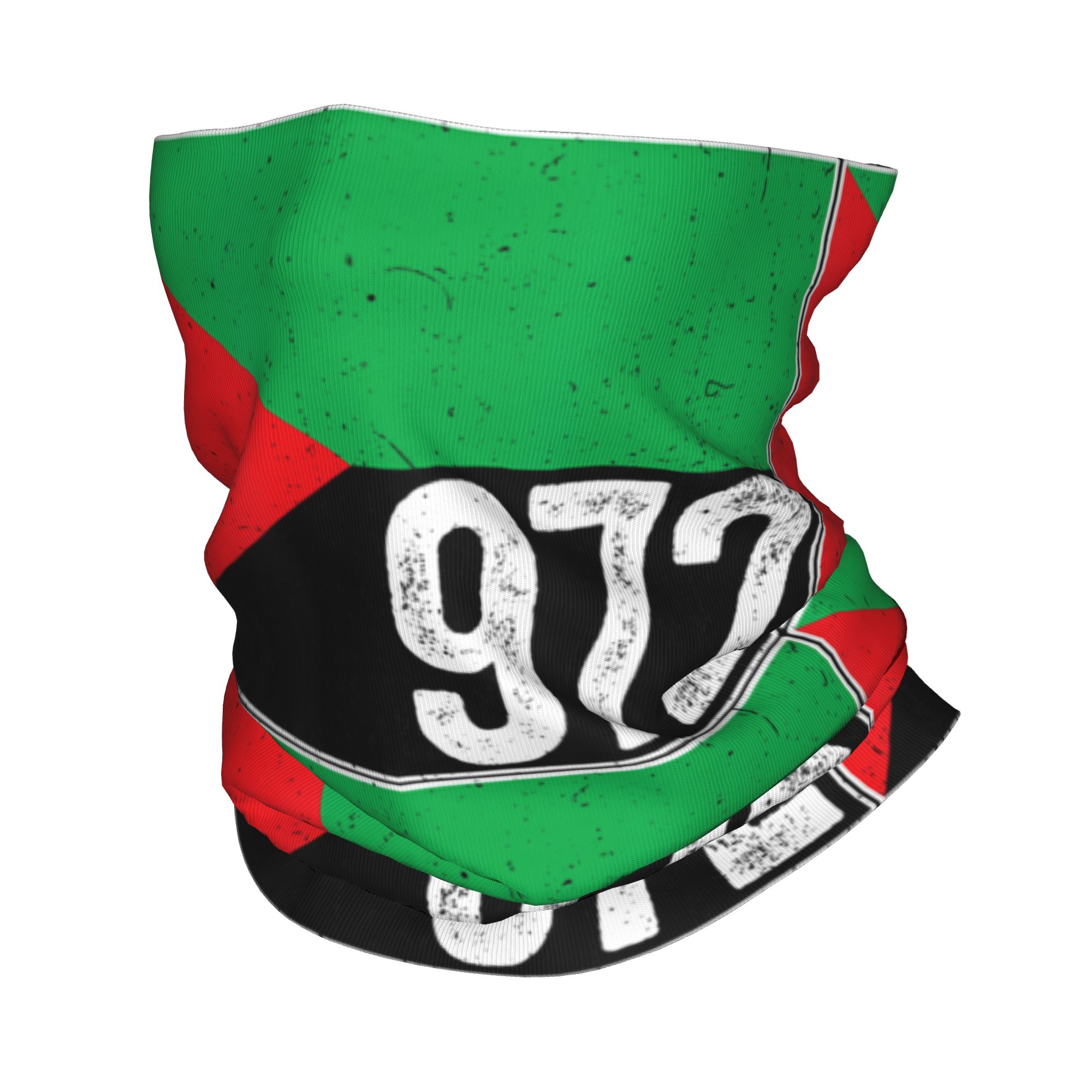 Neck Warmer Balaclava - มาร์ตินีก 972 ผ้าพันคอพิมพ์ลายธงมาดินีนา ผ้าคลุมคอ บาลาคลาวา หน้ากาก