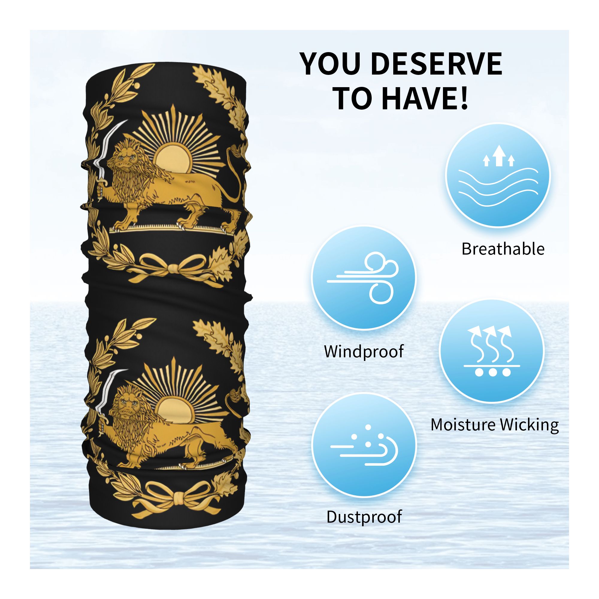 ผ้าปิดหน้าลายสิงโตและพระอาทิตย - Neck Warmer Balaclava บทวิจารณ์และราคา