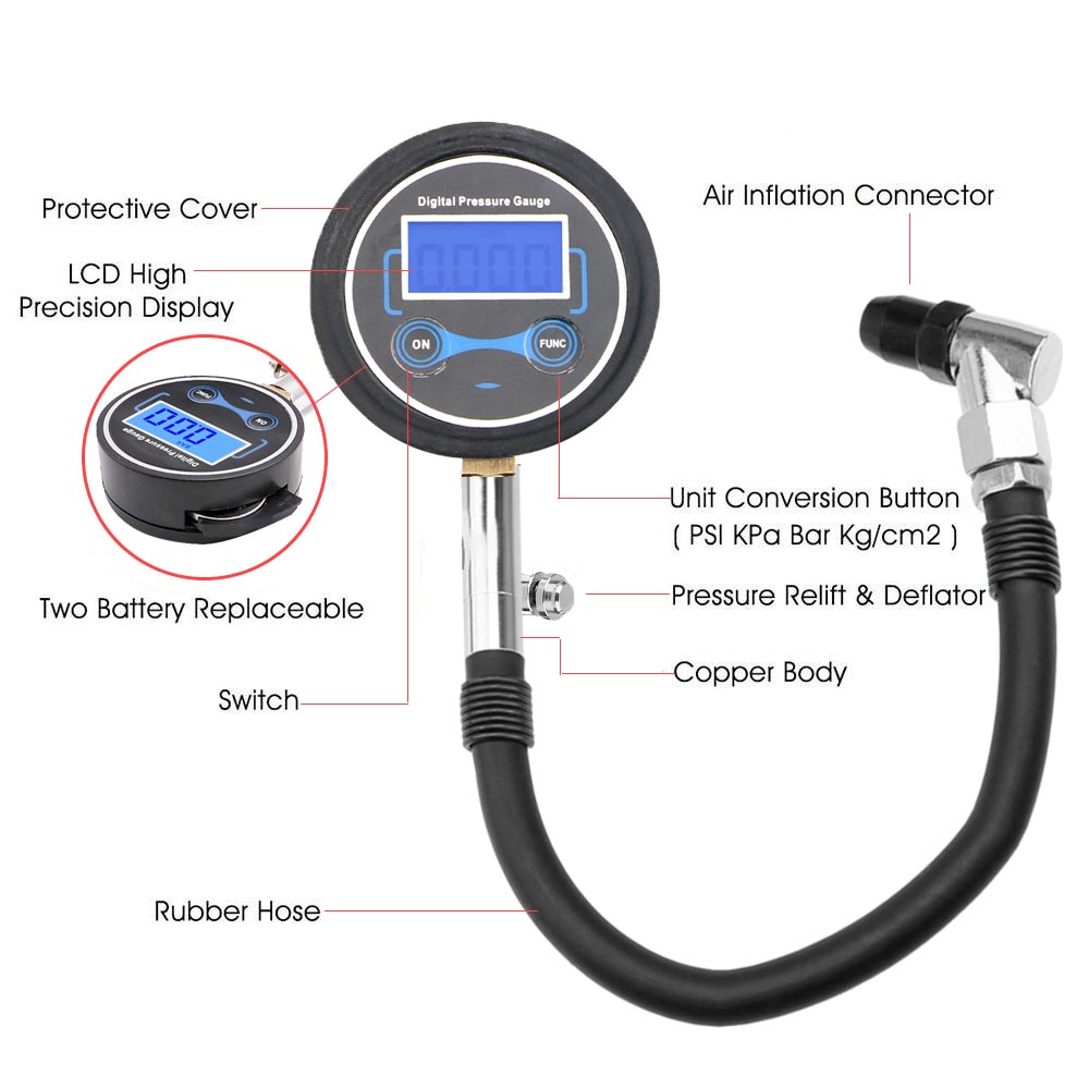 เครื่องวัดความดันลมยาง0-200Psi - Tyre Pressure Gauge บทวิจารณ์และราคา
