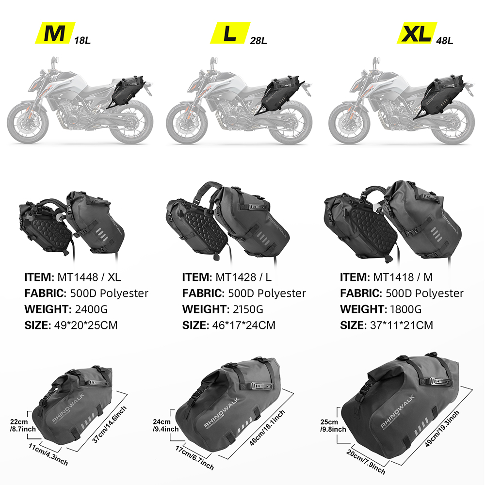 Rhinowalk กระเป๋าข้างรถจักรยาน - Motorcycle Gear Warehouse บทวิจารณ์และราคา